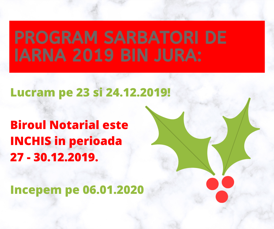 Program Sarbatori de iarna 2019 BIN Jura